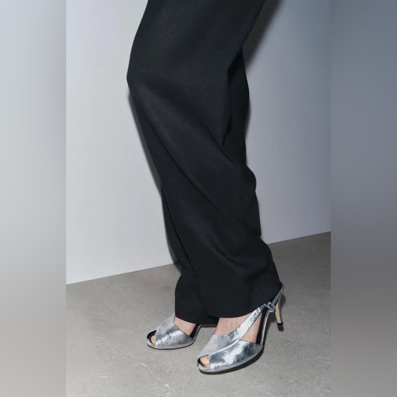 NWT Zara Vintage Open-Toe High Heel Sandals With Ankle Strap - Picture 7 of 15